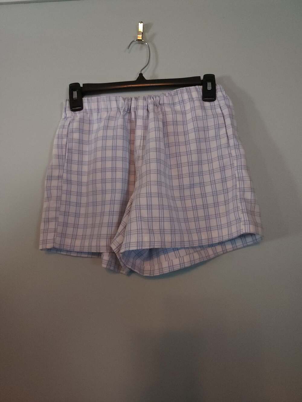 Brandy Melville Y2K Cozycore John Galt Light Blue Plaid Logan Boxer Shorts